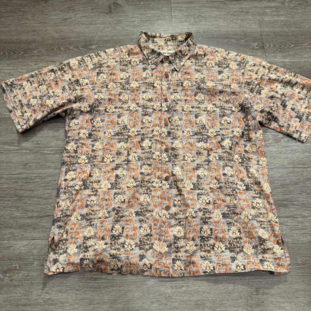 Cooke Street Honolulu Shirt Mens XL Hawaiian Button Short Sleeve Cotton‎ Costal
